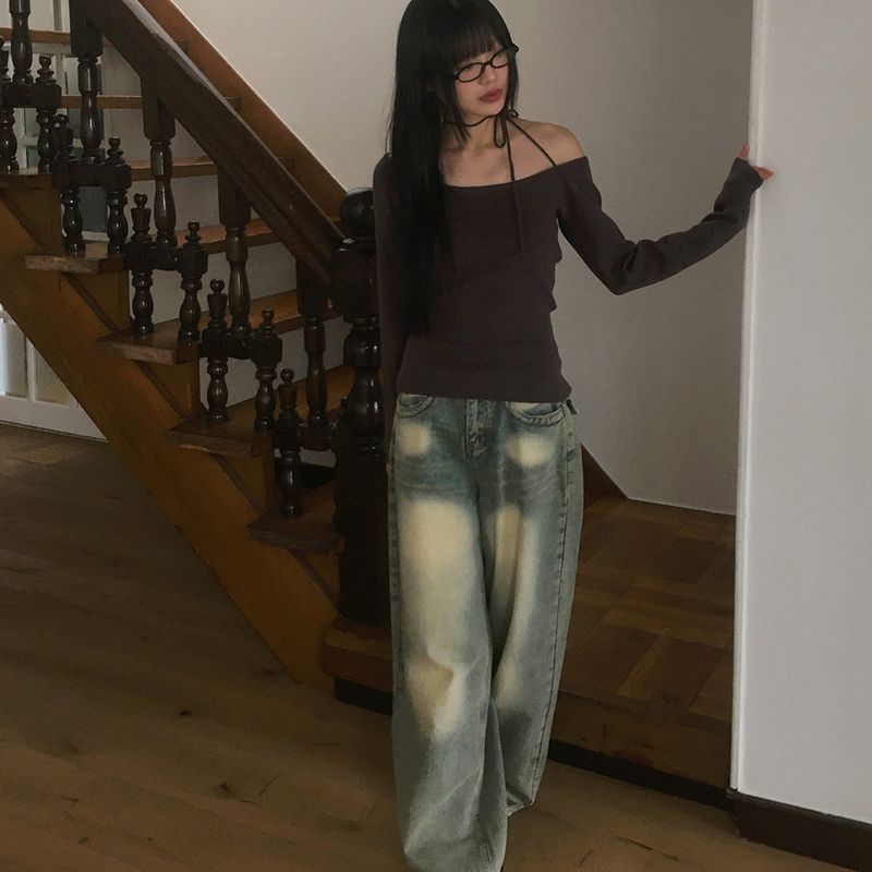 [MADE] Har Halter Strap Off-Shoulder Knitwear