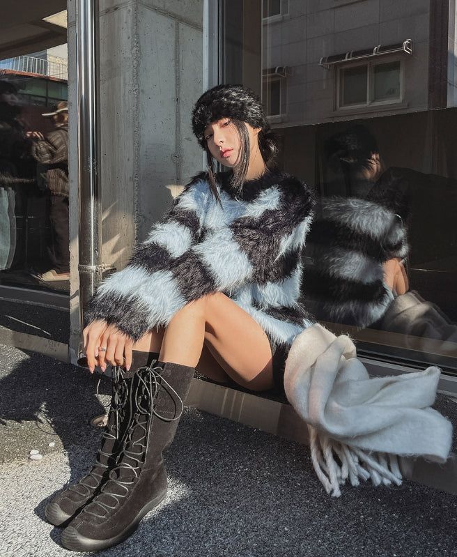 Haze Stripe Mohair Knit
