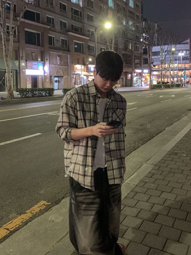 스즈메 체크 셔츠