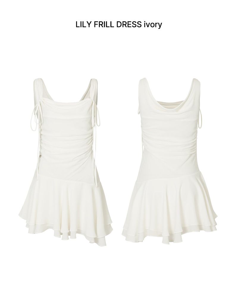 LILY FRILL DRESS ivory