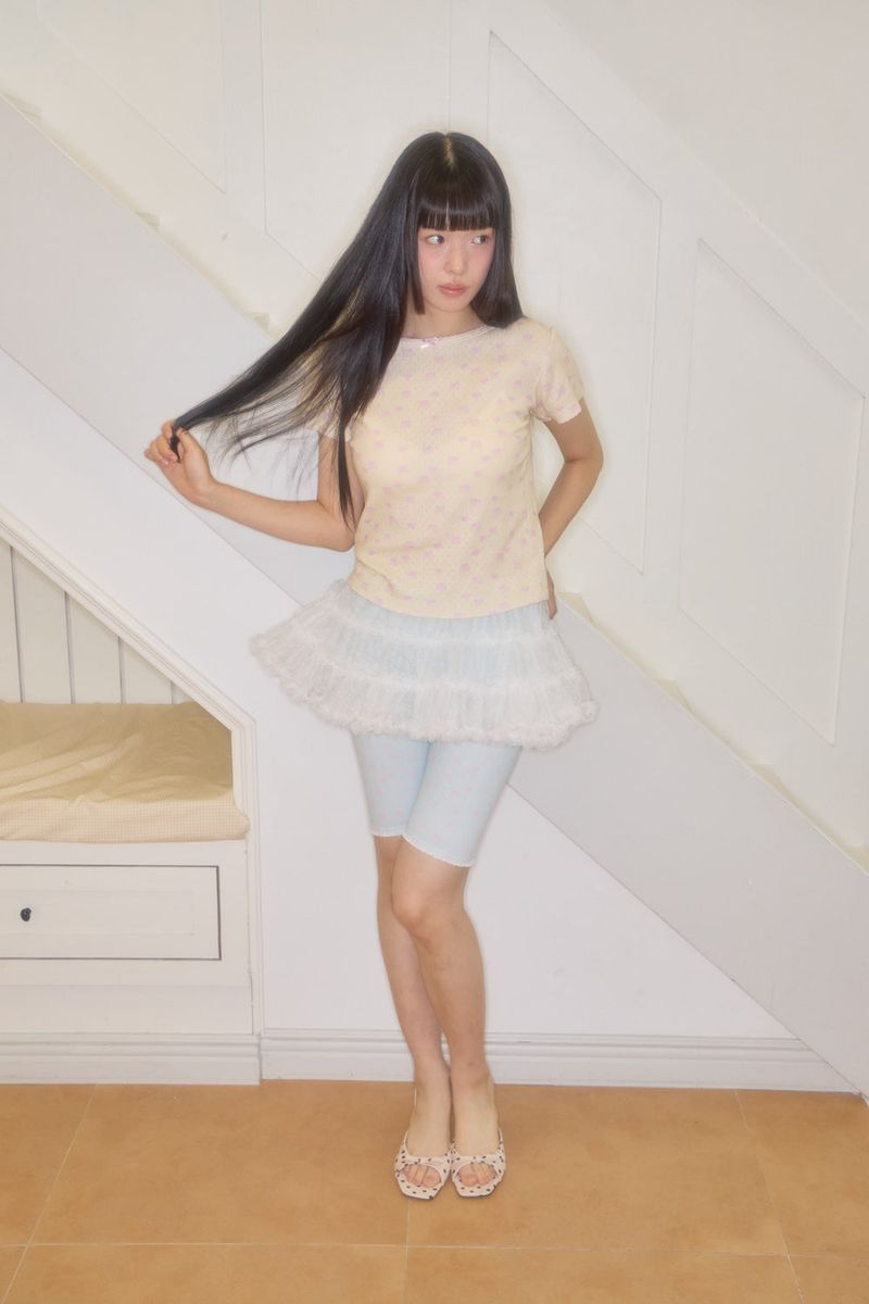 SHAKIRI（シャキリ）の「KIRI SKULL LACE LEGGINGS SHORTS (MINT)（Pants）」