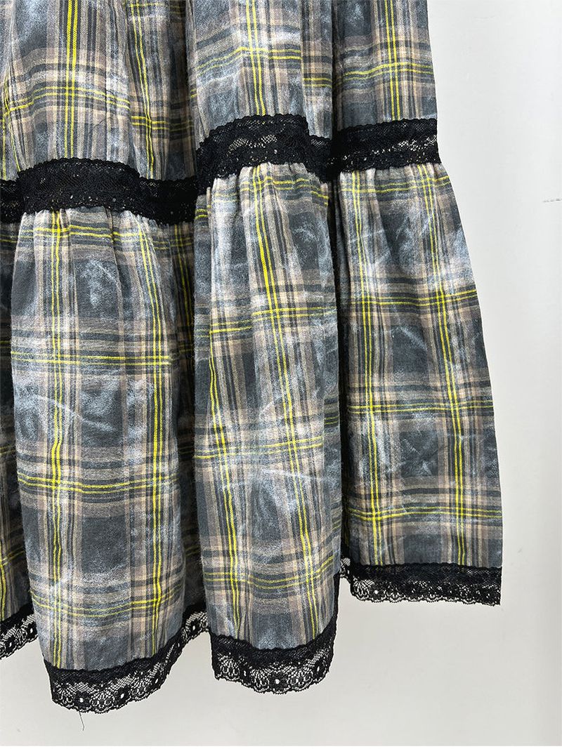 FADE CHECK MAXI SKIRT (2C)