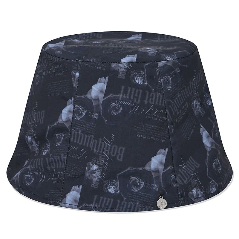 REVERSIBLE GRAPHIC BUCKET HAT [BLACK]
