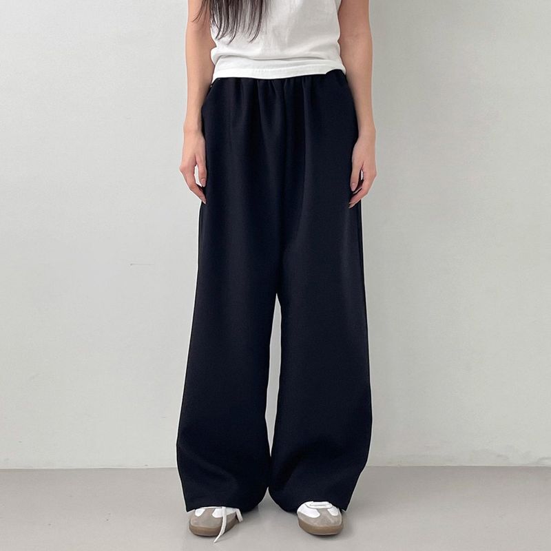 WIDE TR BANDING SLACKS [BLACK]
