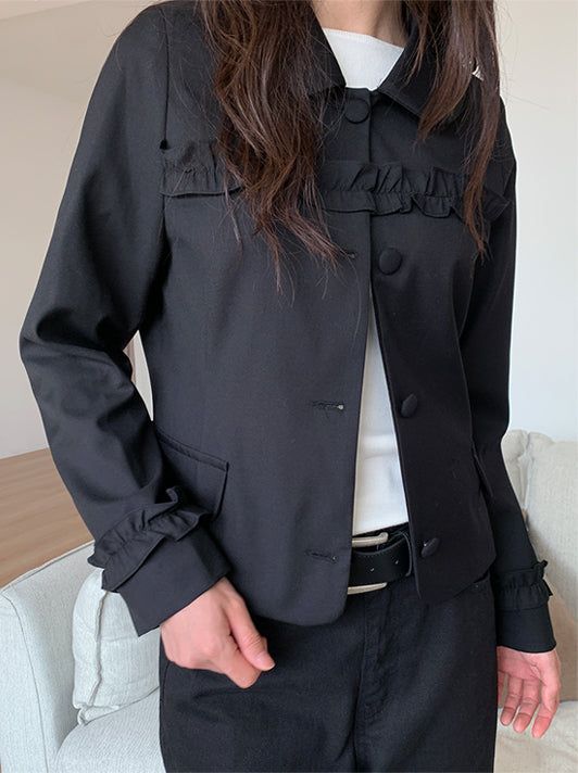 ROUND COLLAR FRILL JACKET (2C)