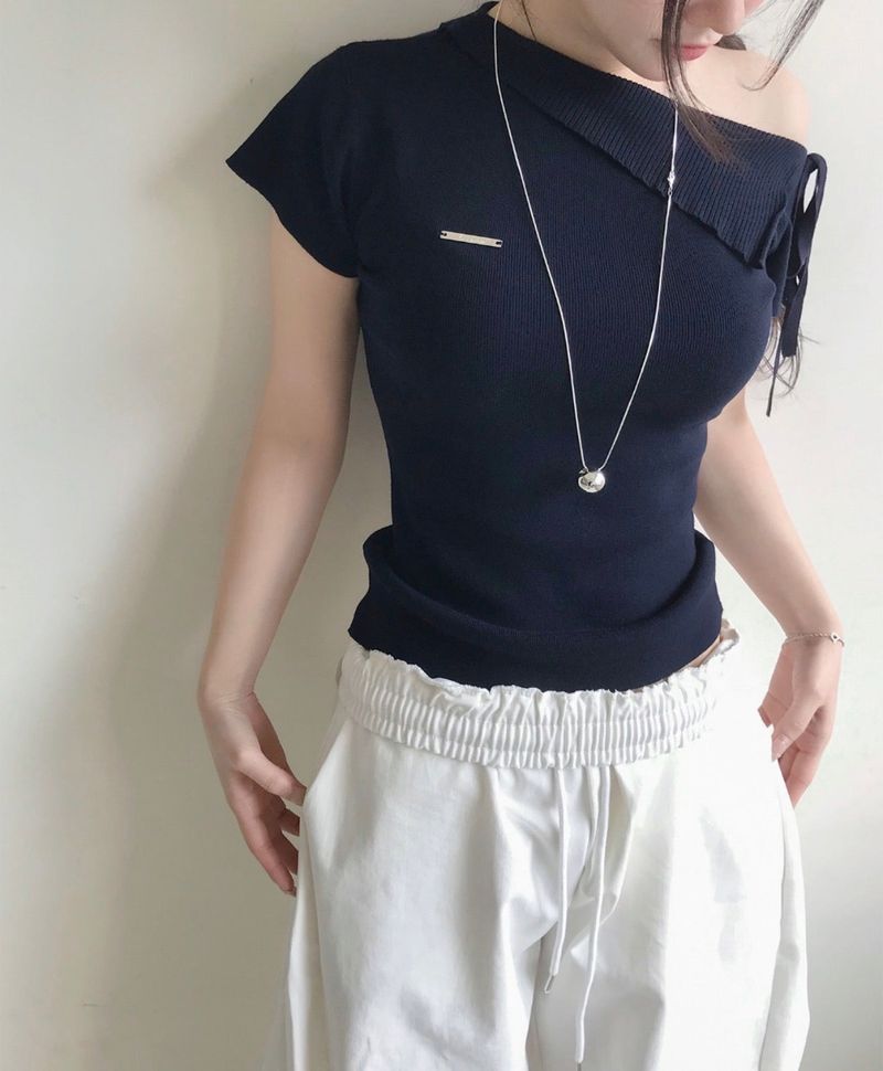 cloudemotion（クラウドエモーション）の「[♡MADE♡] vodka rib cashmere one-shoulder nt（Tops）」