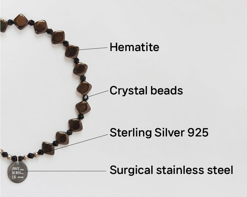 GEM STONE HEMATITE BRACELET