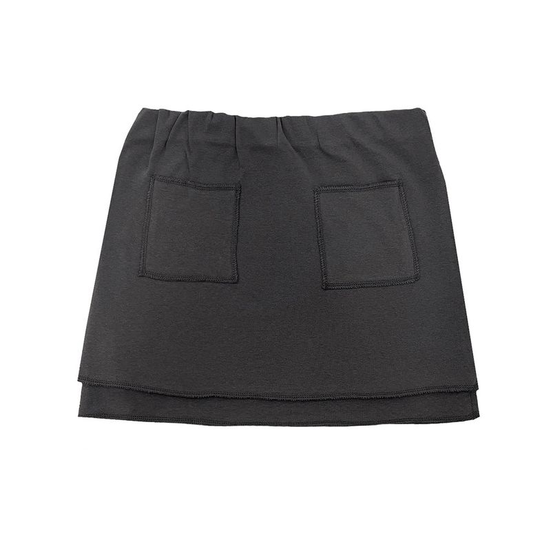 OVERLOCK MINI SKIRT-DARK GRAY