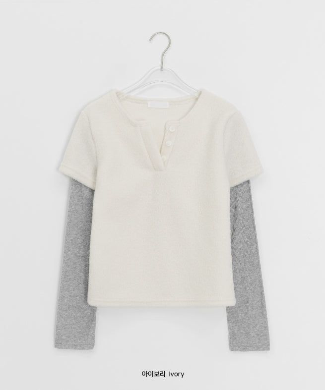 Maena Boucle Layered Short Sleeve Knit