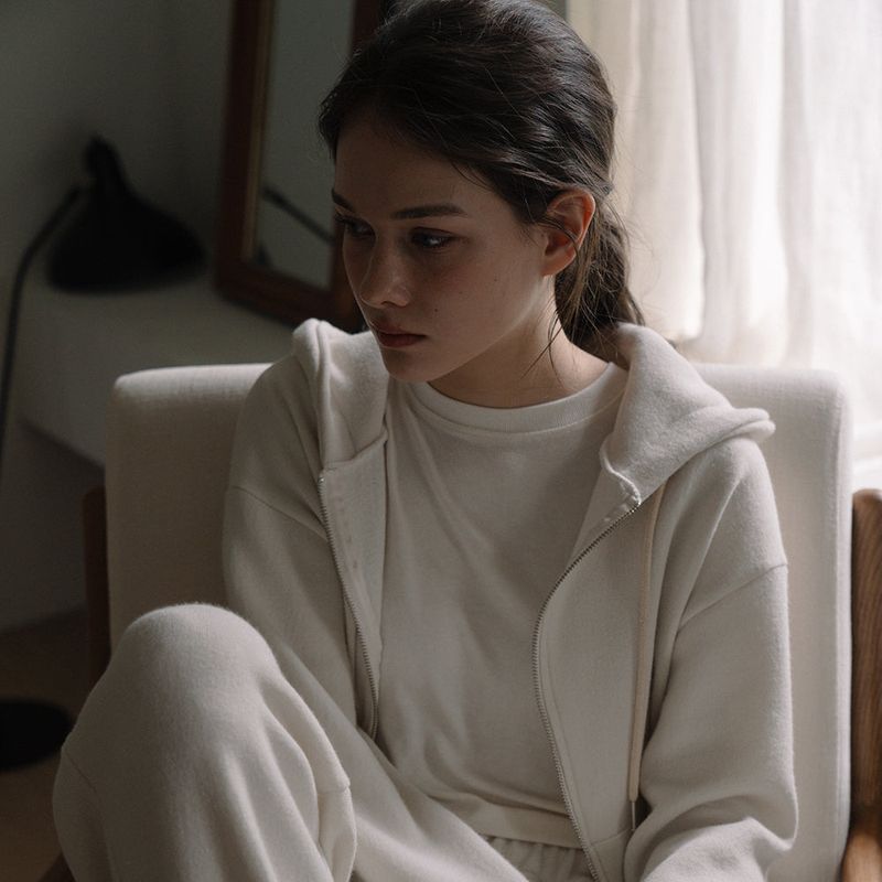 Essential Knit Hoodie - Ivory