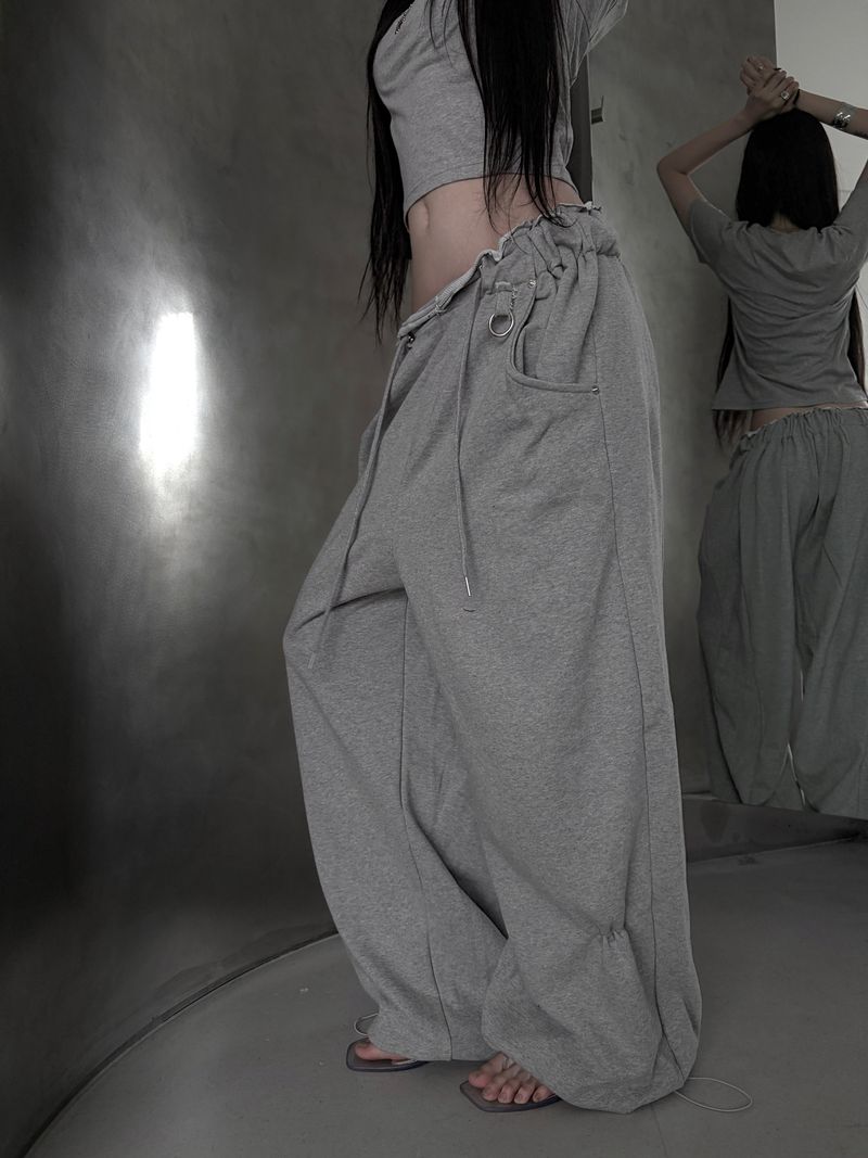 low-rise ring pants (2color)