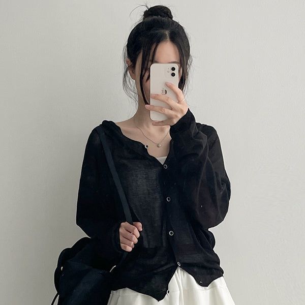 Summer Hood Button Cardigan (4 colors) #Mintcore