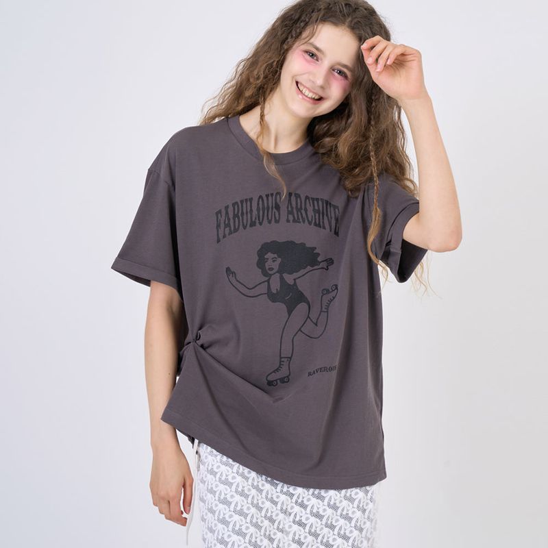Snap Loose Fit T-Shirts Charcoal