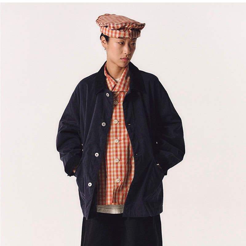 COLLARED COLOR-BLOCK UTILITY JACKET