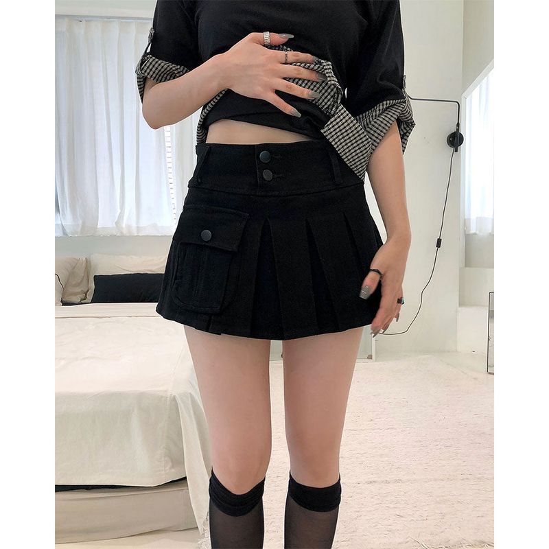 One-pocket Pleats Skirt 
