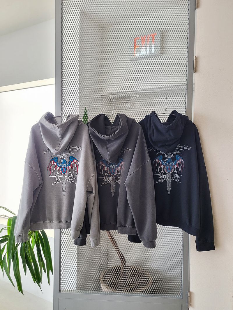 VENTIQUE Pigment Sword King hoodie 2colors
