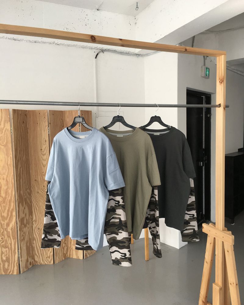 No.1596 camo layered T (3color)