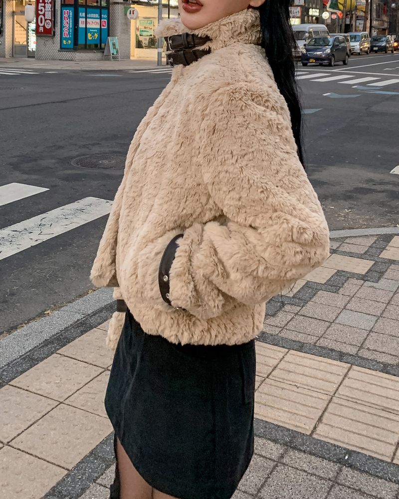 ハイネックベルトファージャケット