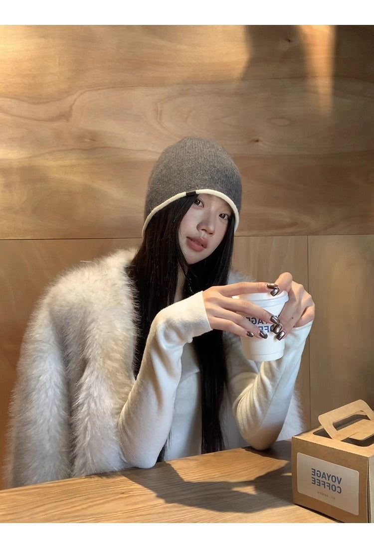 Snow Fox No Collar Fur Jacket