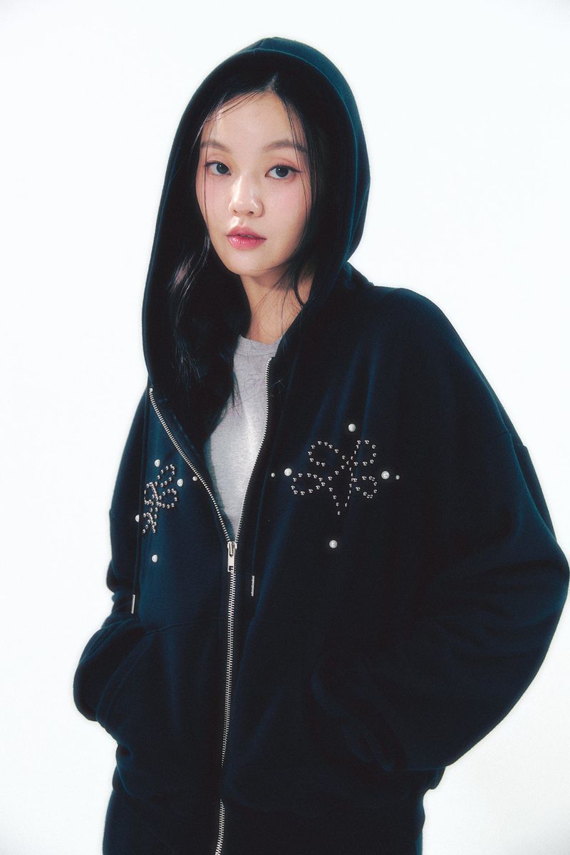 Pearl Hoodie Zip-Up Black