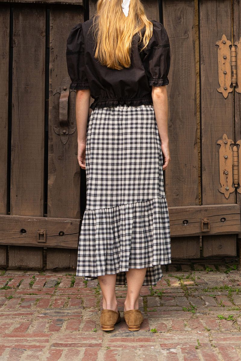 Ruffle long skirt_check