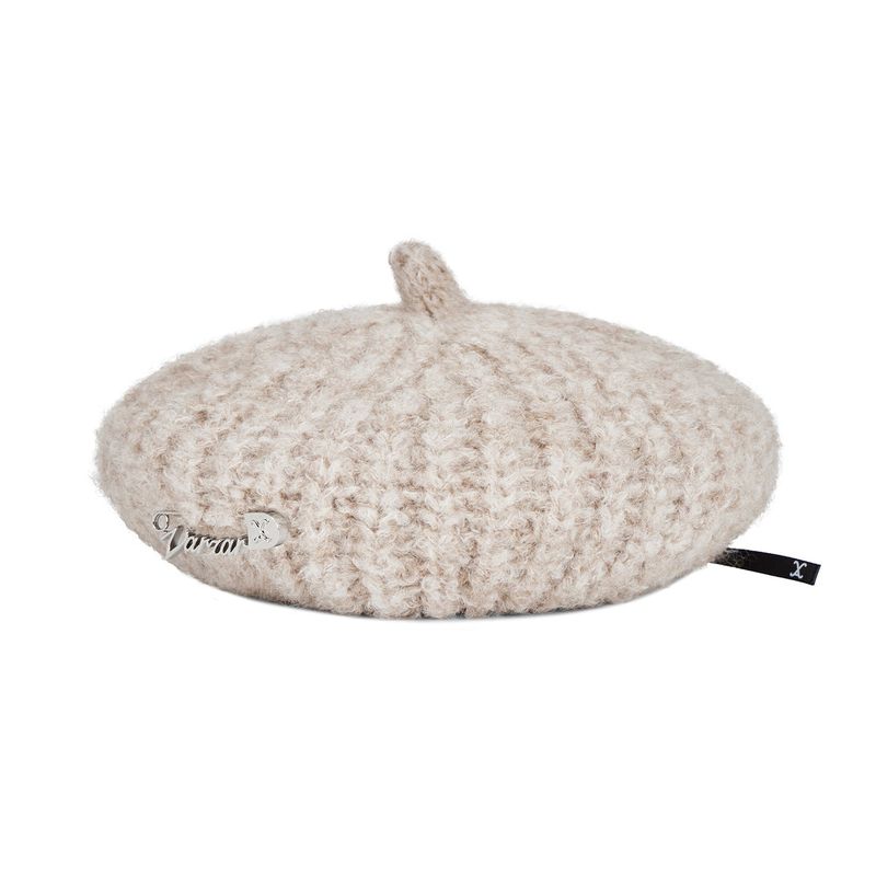 VARZAR Safety Pin Knit Beret / Oatmeal