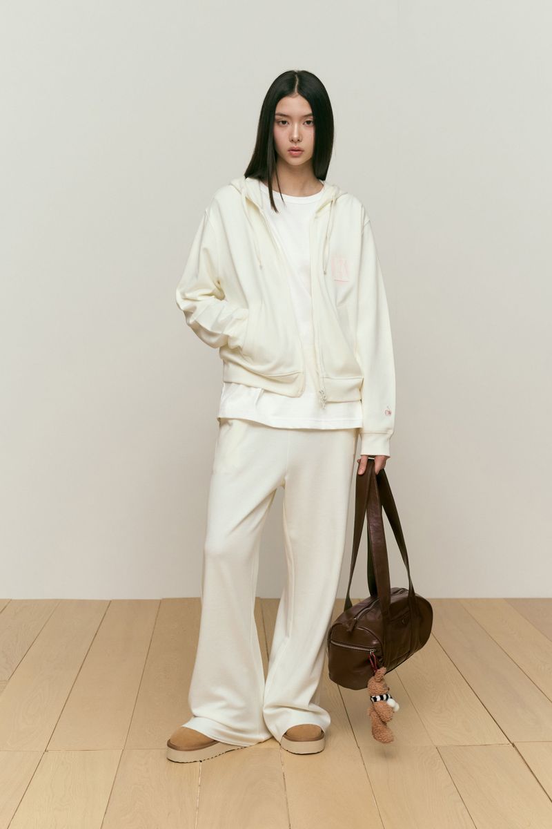 WORDING APPLIQUE PANTS [IVORY]