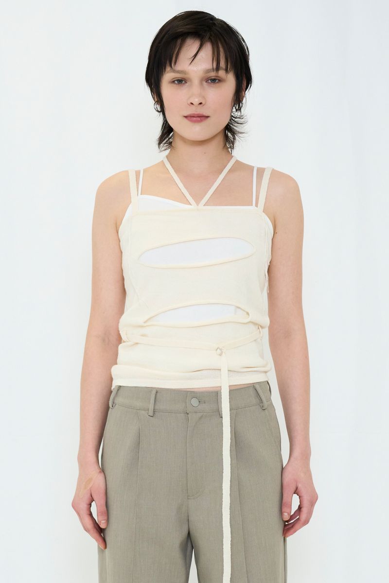VIAVANDA（ヴィアヴァンダ）の「LAYERED KNIT CAMISOLE（Tops）」