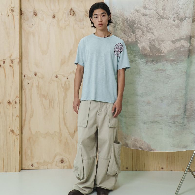 Boteh half T-shirts / Lagoon