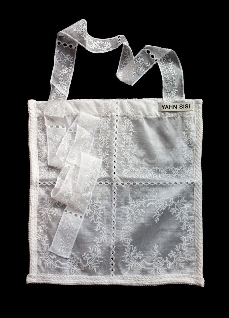 Lace Organza Bag - White