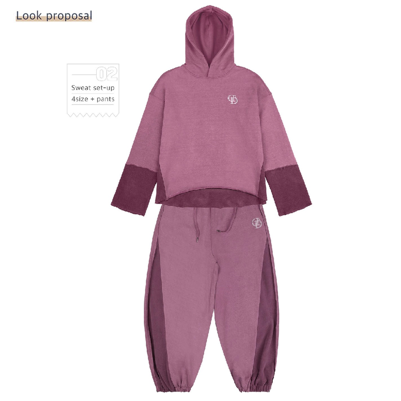 PIGMENT CUTTED HOODIE_REDDISH PURPLE