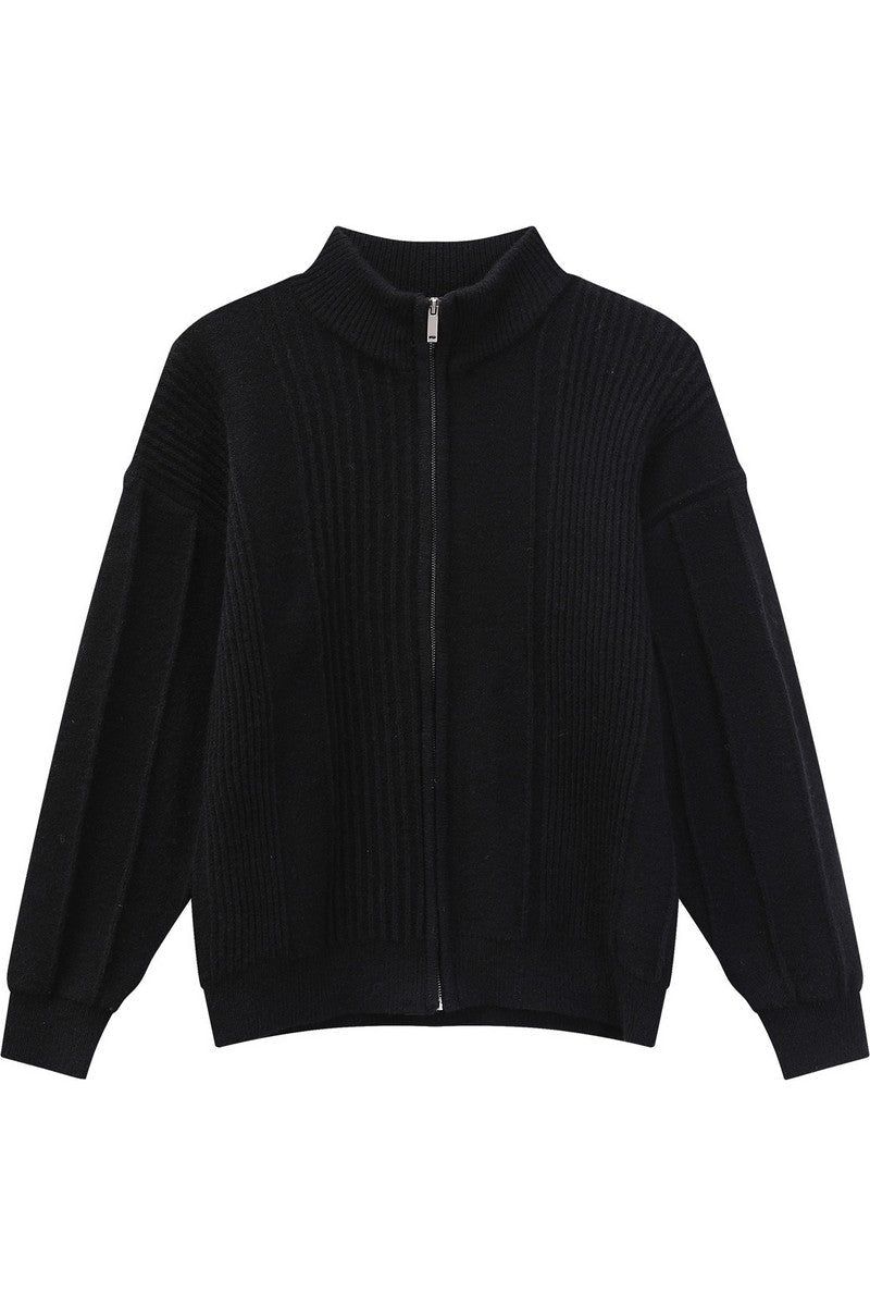 Heavyweight Ribbed Knit Cardigan
