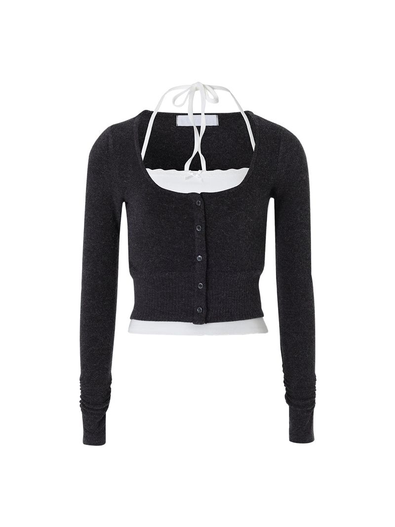 Luna cardigan set (Charcoal)