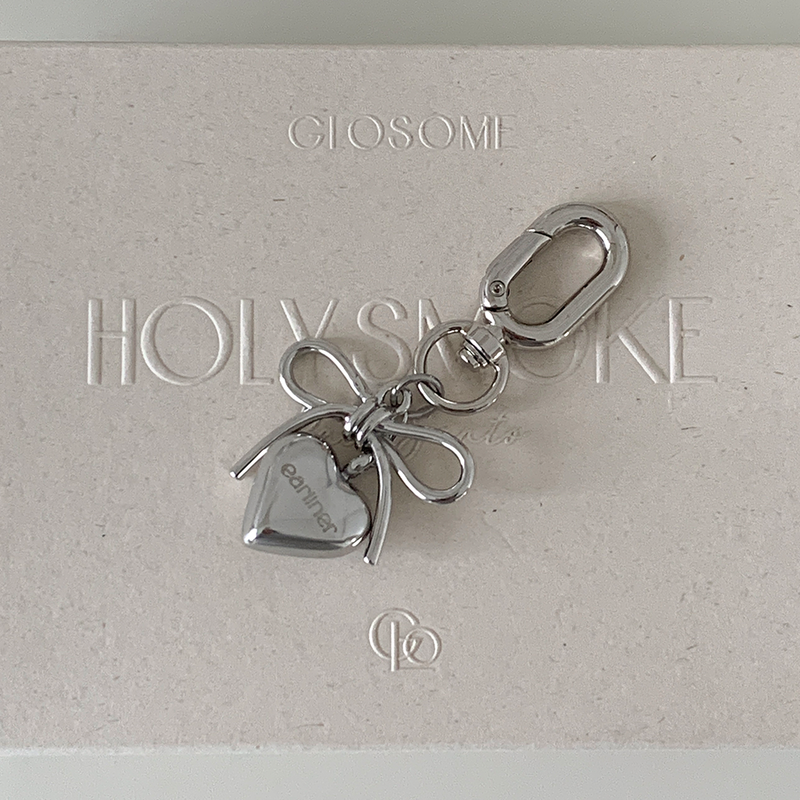[handmade] ribbon heart keyring
