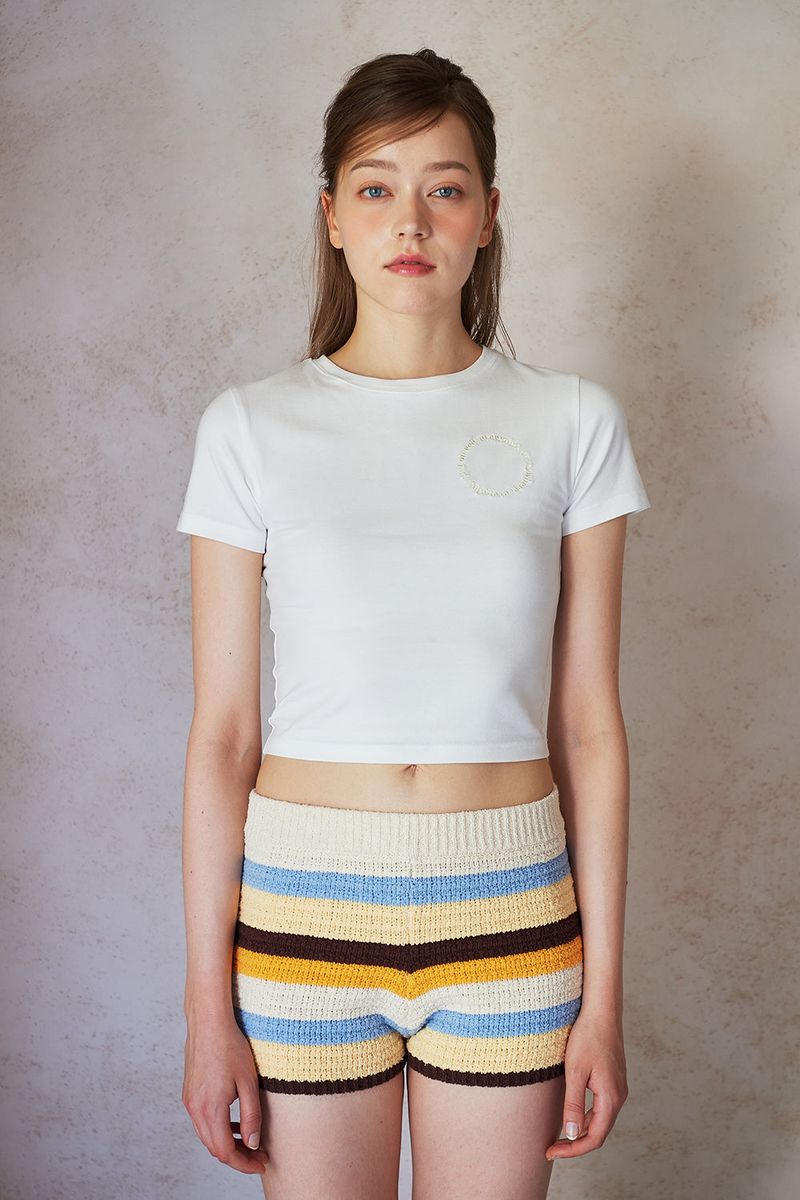 ROUND LOGO CROP T-SHIRTS_2COLORS