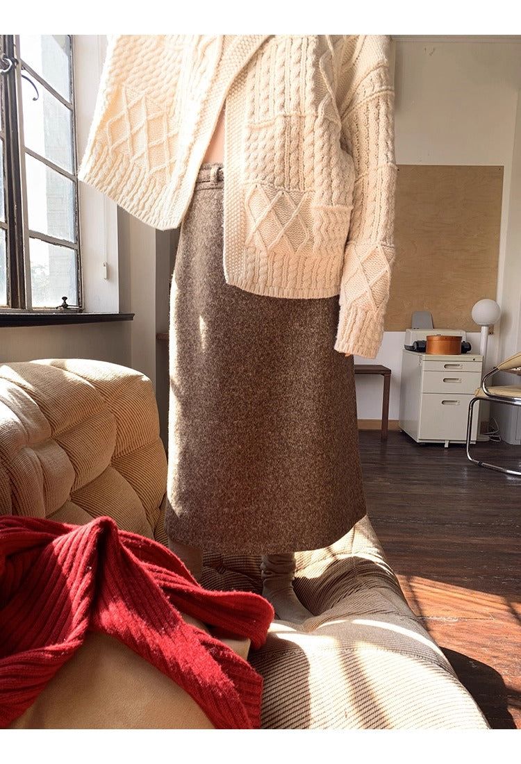 Wool Flow Warm Knit Cardigan