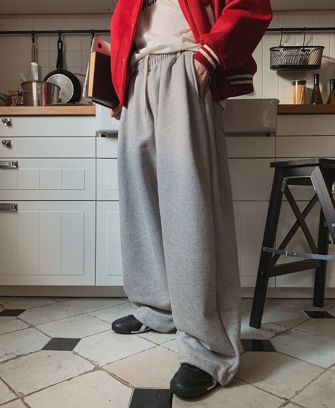 Nouz Pintuck Belted Balloon Brushed Sweatpants