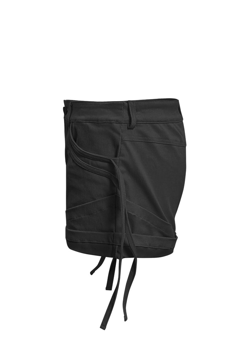 ARC STRAP ROLL SHORTS . BLACK