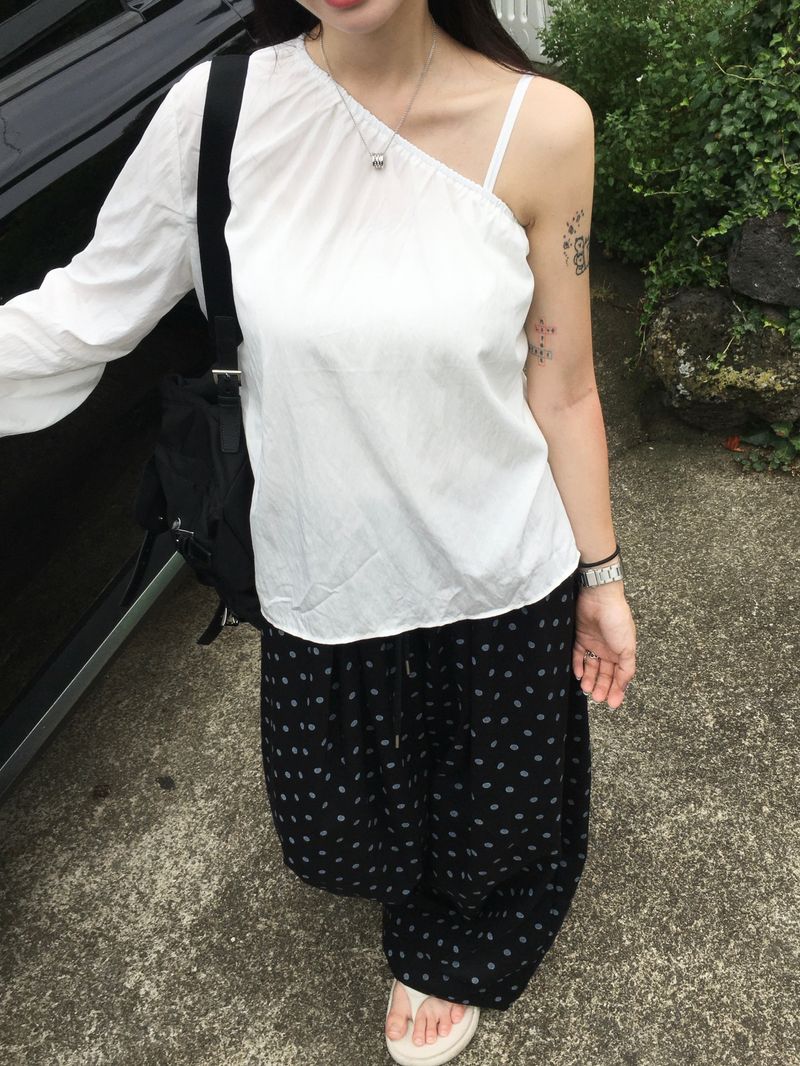 Polka Dot Wide Balloon Pants (2c)