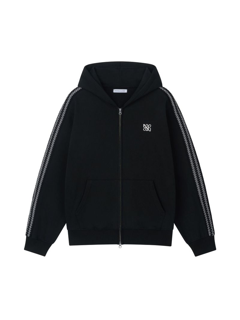 Asel Hooded zip-up Black