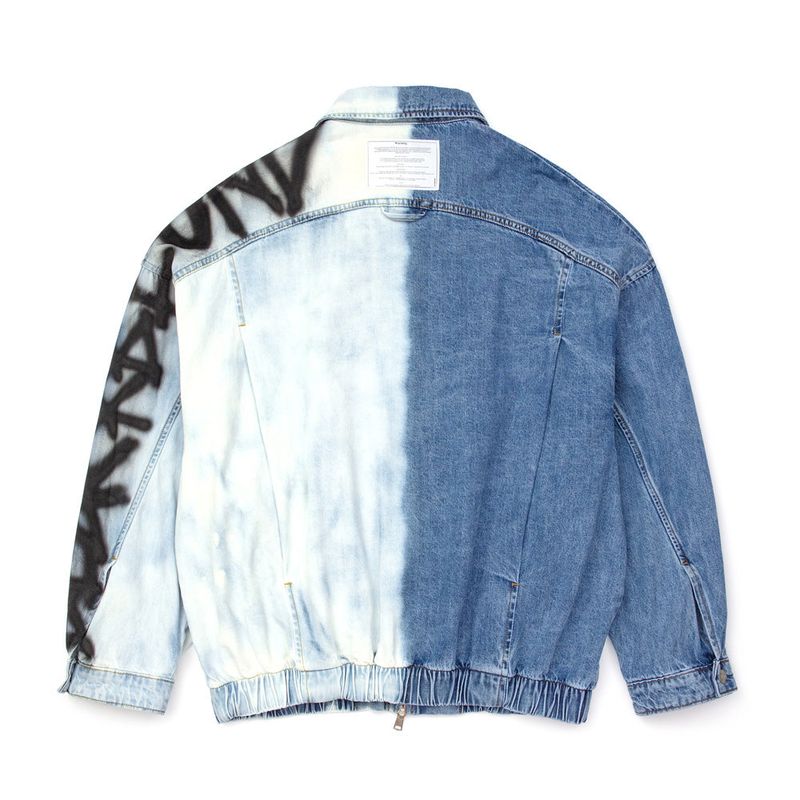 BBD Division Empty Logo Zip Up Denim Jacket (Blue)