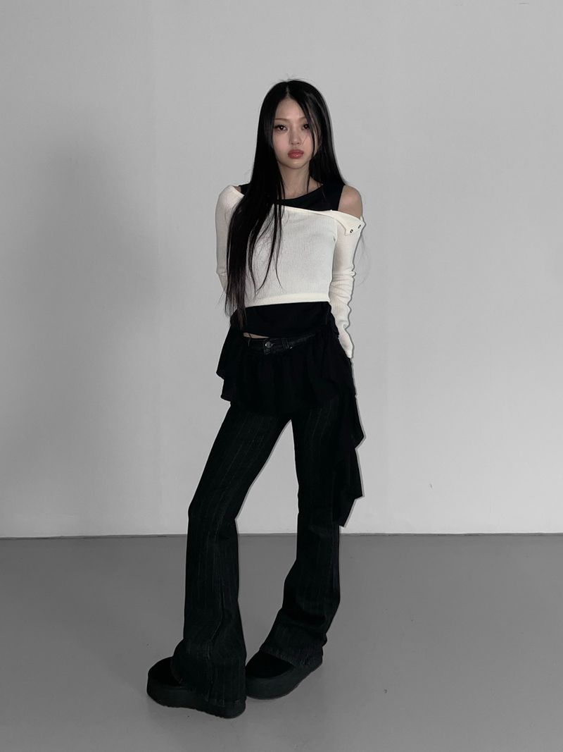 solitude striped bootcut