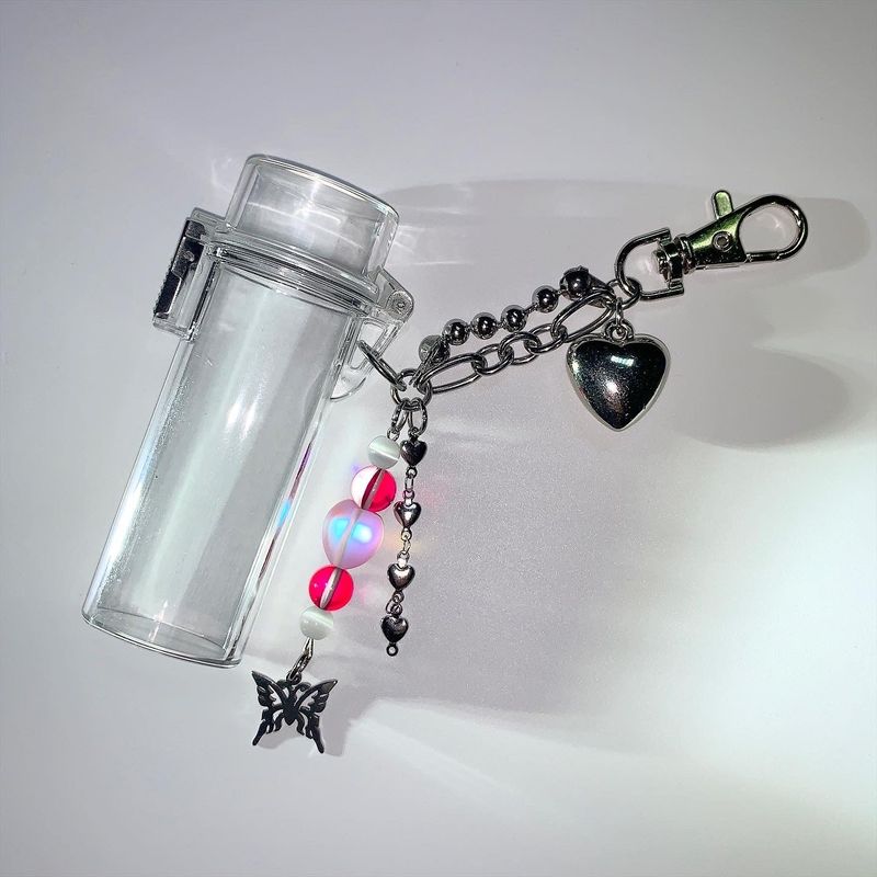 Aurora butterfly lighter case keychain