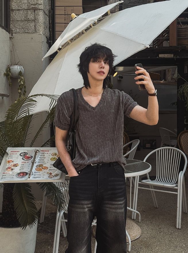 2PLAN（ツープラン）の「[1+1]ロバートベロアVネックショートスリーブTシャツ（トップス）」