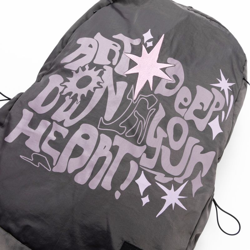 Printed Hidden Pocket Backpack (Gray)