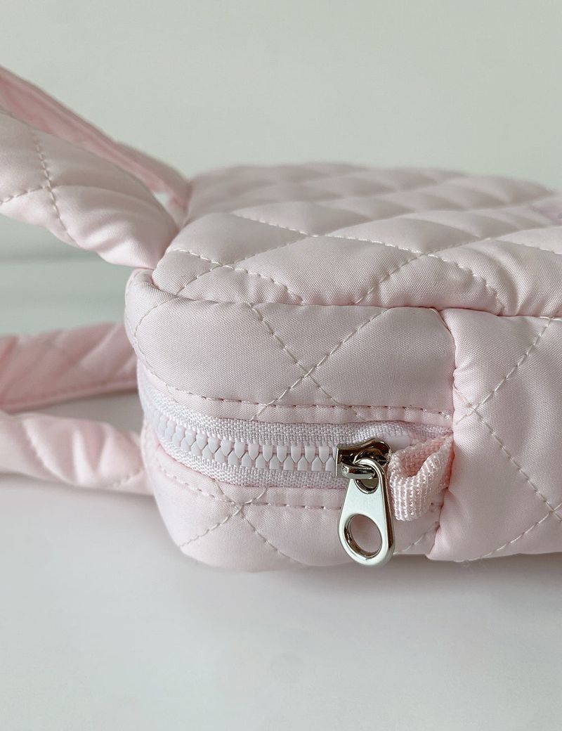 chain quilting pink bag