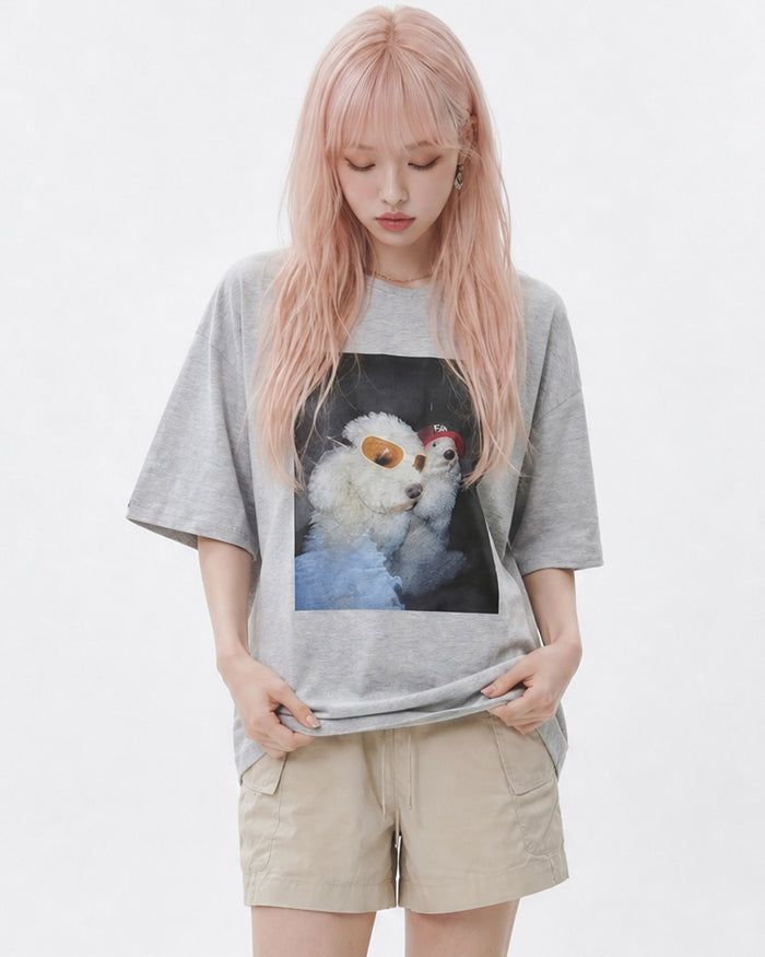 KIXI（キッシー）の「(UNISEX) Hip Dog Tee（Tops）」