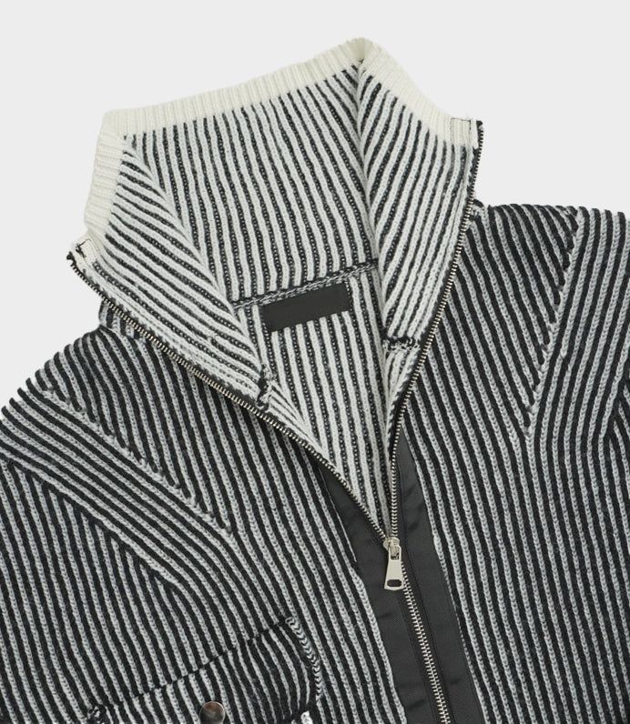 Adel pocket zip-up knit