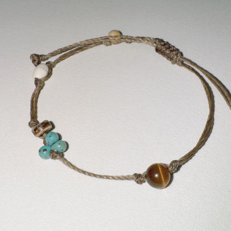 drop cat's eye knot bracelet (brown)