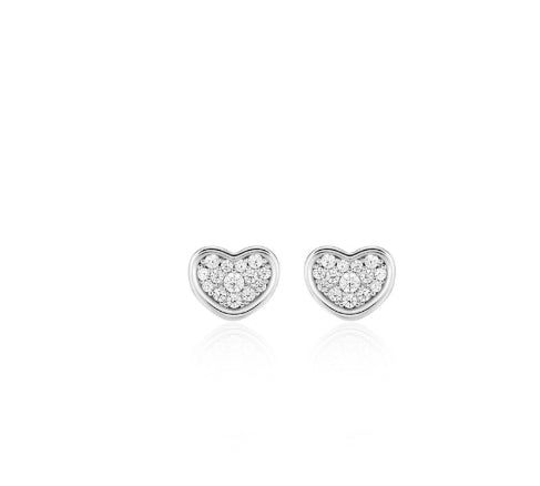 26SS★ Essence (W) Pudding Heart Pave Earrings